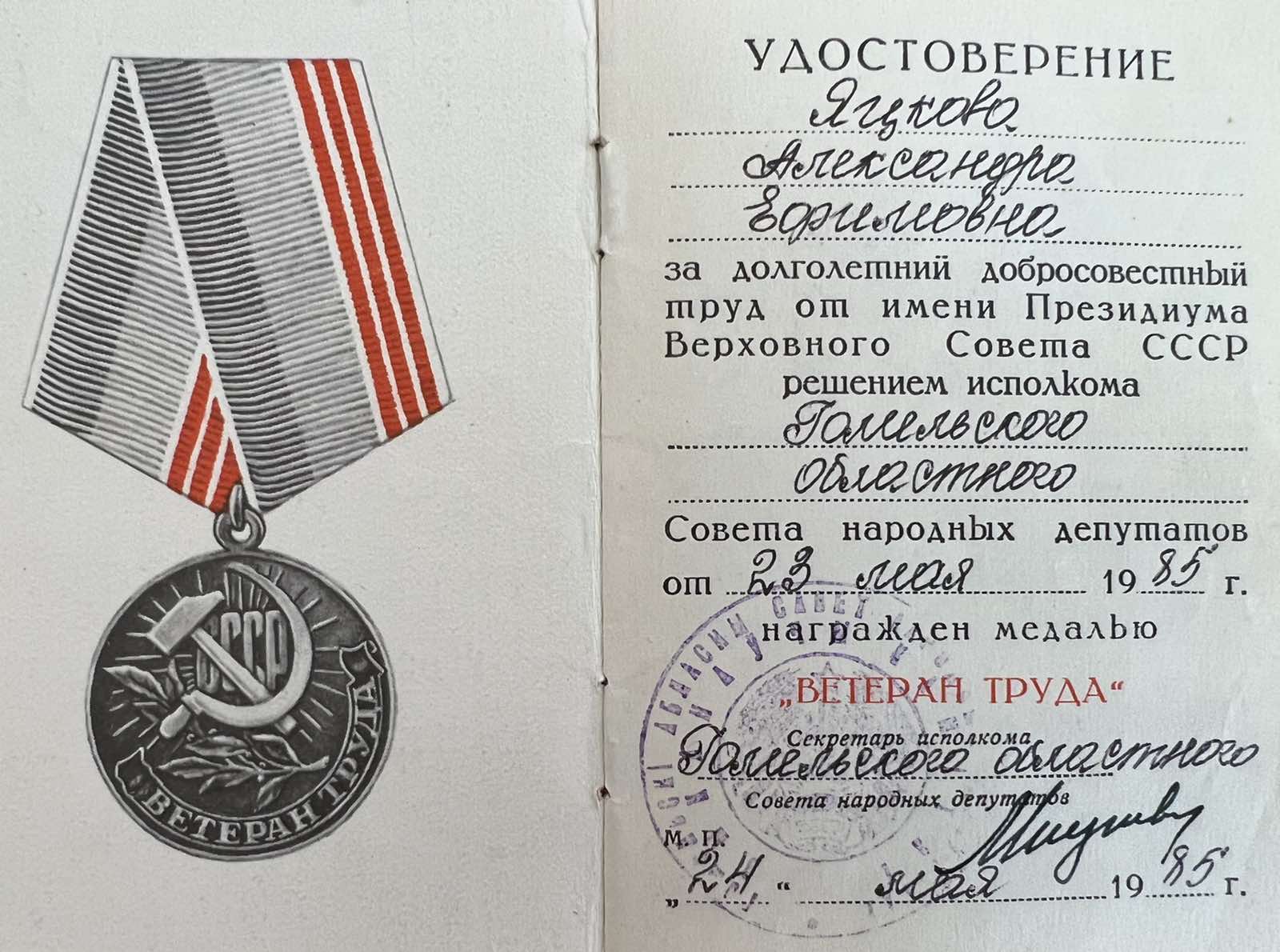Знак ветеран труда России. Медаль ветеран Анголы.